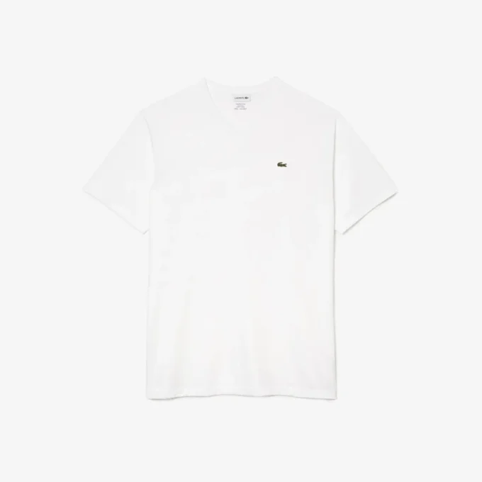 Heren T-shirt met geribde V-hals en lange pasvorm