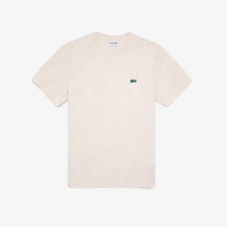 Heren T-shirt met gespikkelde print van katoenjersey, regular fit