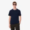 Heren T-shirt met gestreepte kraag van stretchpiqué