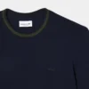 Heren T-shirt met gestreepte kraag van stretchpiqué