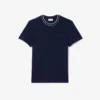 Heren T-shirt met gestreepte kraag van stretchpiqué