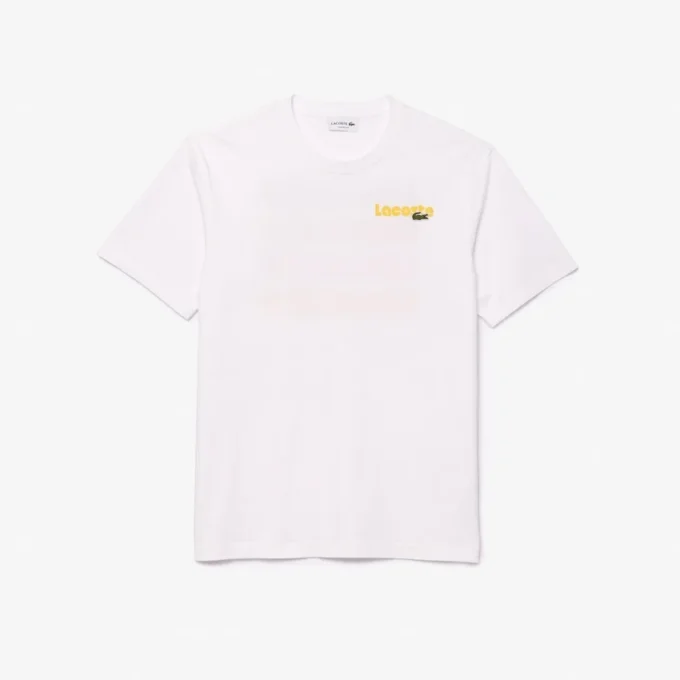 Heren T-shirt met gewassen effect en Ombra-print
