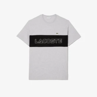 Heren T-shirt met lange pasvorm en kleurblokken