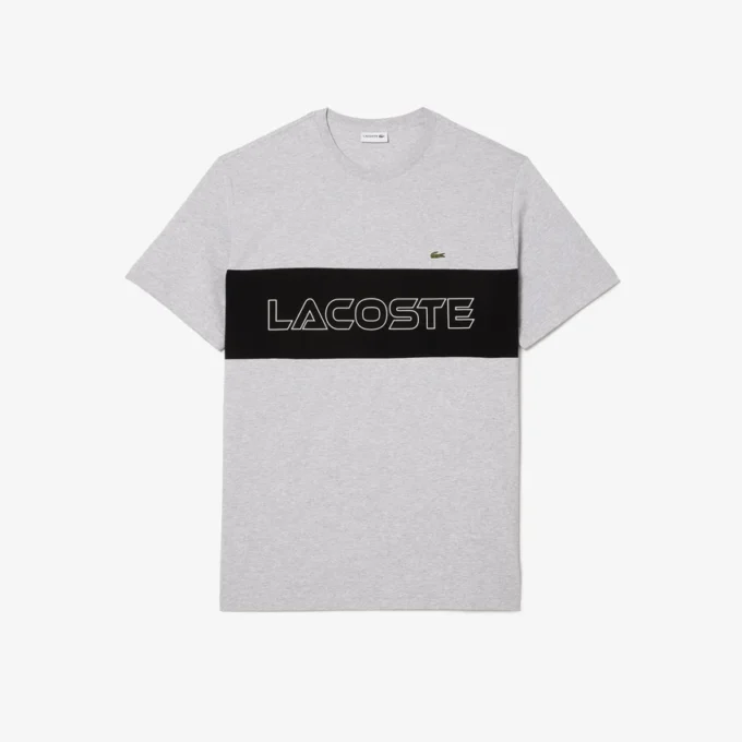 Heren T-shirt met lange pasvorm en kleurblokken