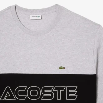Heren T-shirt met lange pasvorm en kleurblokken