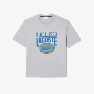 Heren T-shirt met losse pasvorm van zwaar katoen met print