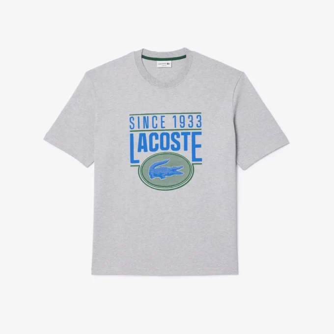 Heren T-shirt met losse pasvorm van zwaar katoen met print