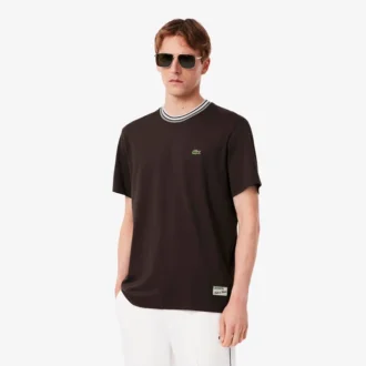 Heren T-shirt met streepjes en ronde hals, gemaakt in Frankrijk