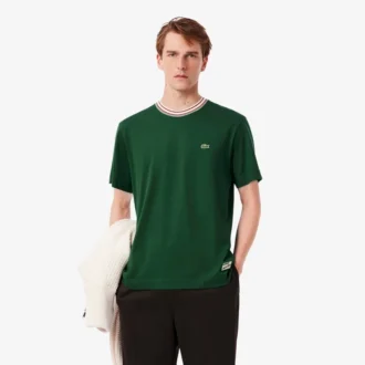 Heren T-shirt met streepjes en ronde hals, gemaakt in Frankrijk