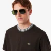 Heren T-shirt met streepjes en ronde hals, gemaakt in Frankrijk