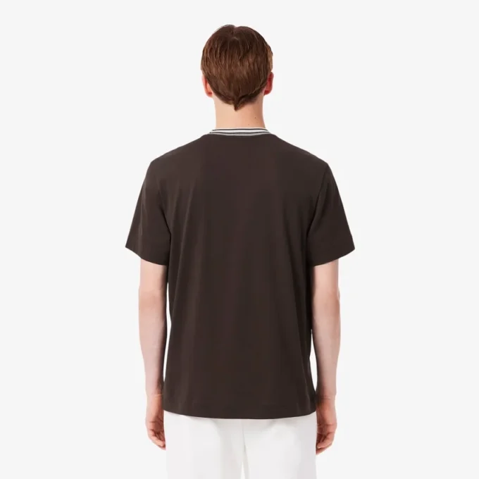 Heren T-shirt met streepjes en ronde hals, gemaakt in Frankrijk