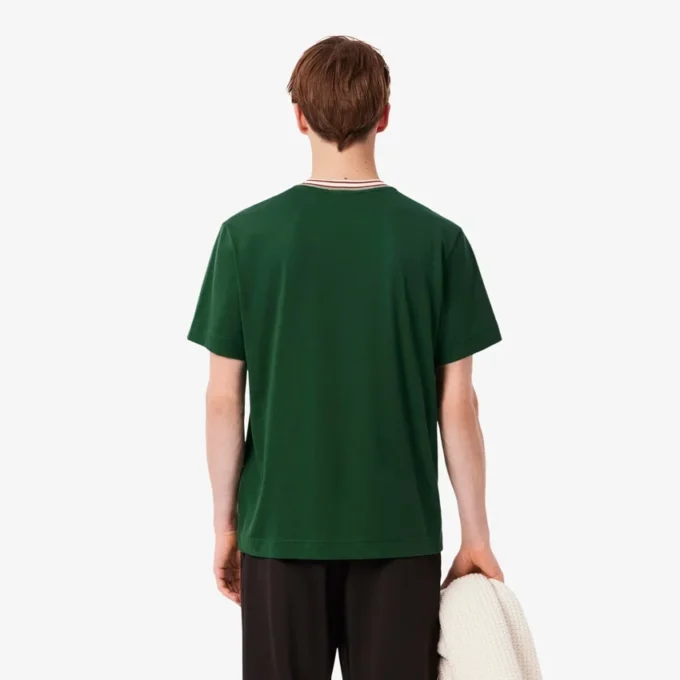 Heren T-shirt met streepjes en ronde hals, gemaakt in Frankrijk