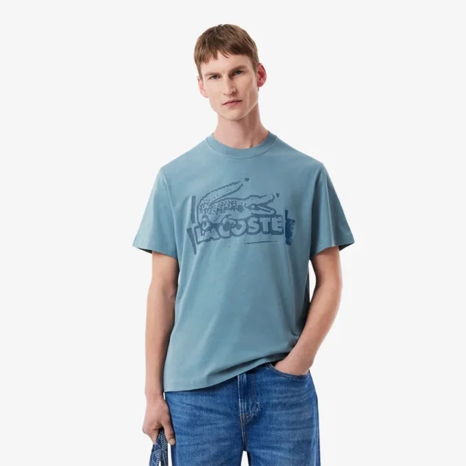 Heren T-shirt van bedrukt katoenjersey
