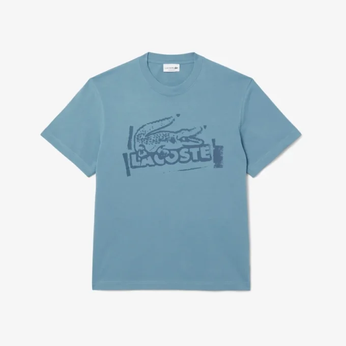 Heren T-shirt van bedrukt katoenjersey