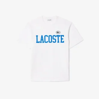 Heren T-shirt van katoen met contrasterend embleem