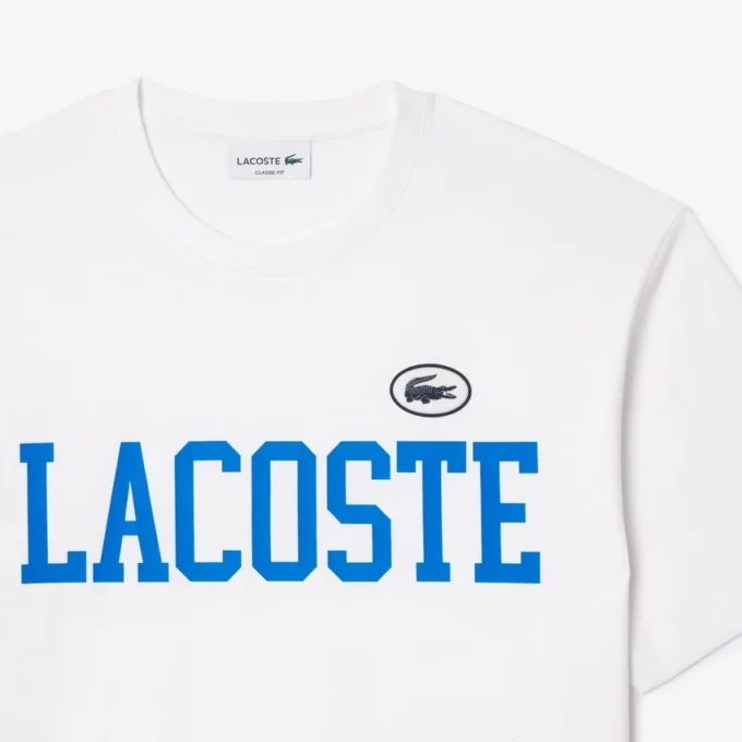 Heren T-shirt van katoen met contrasterend embleem