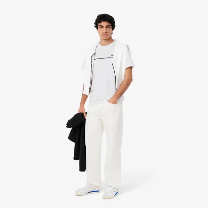 Heren T-shirt van katoen met logo-afwerking