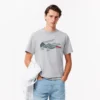 Heren T-shirt van zwaar katoen met krokodillenprint