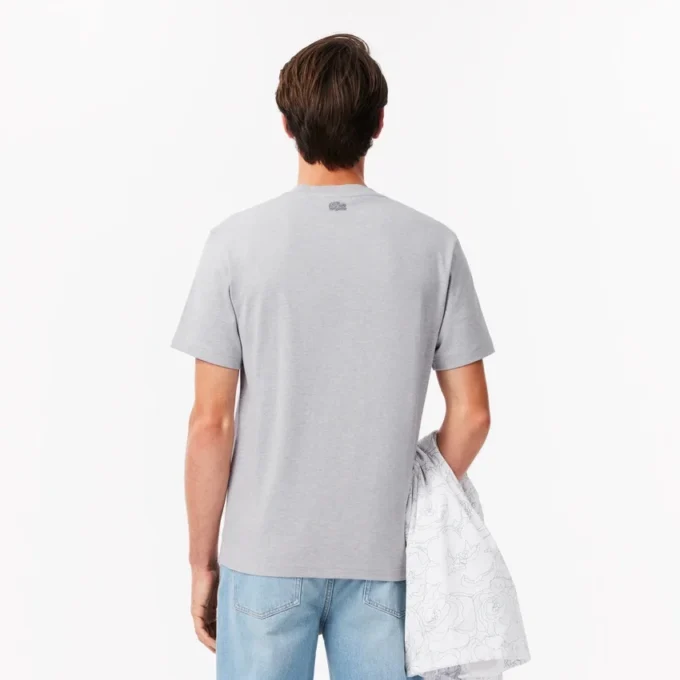 Heren T-shirt van zwaar katoen met krokodillenprint