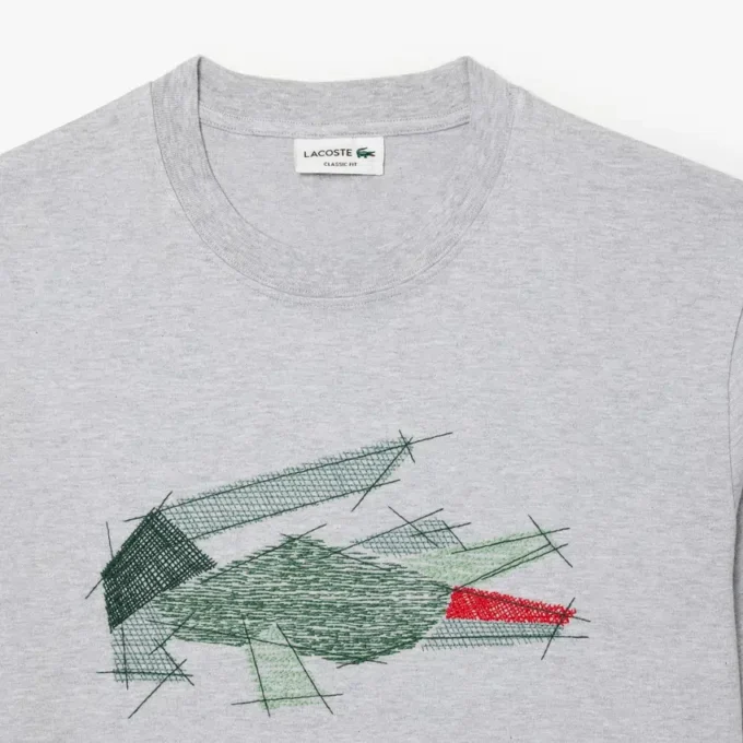 Heren T-shirt van zwaar katoen met krokodillenprint