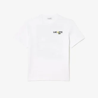 Heren T-shirt van zwaar katoen met print op de rug