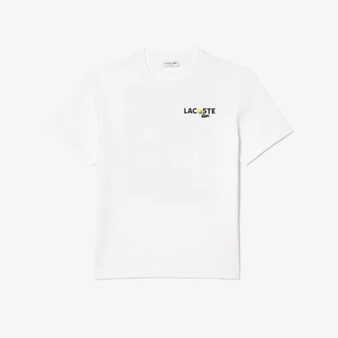 Heren T-shirt van zwaar katoen met print op de rug