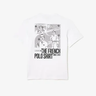 Heren T-shirt van zwaar katoen met print op de rug