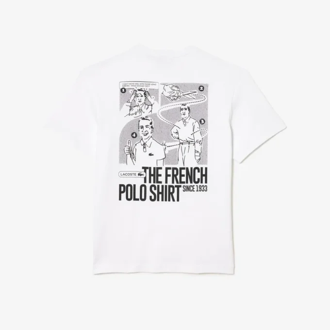 Heren T-shirt van zwaar katoen met print op de rug