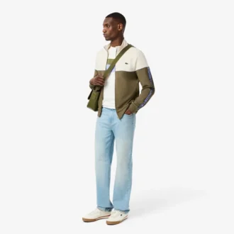 Heren tennis-Sweatshirt met rits en kleurblokken