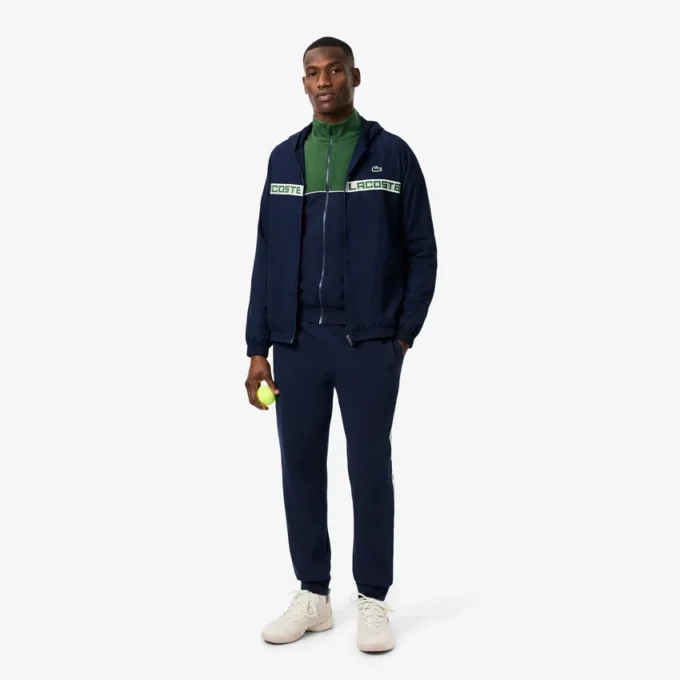 Heren tennis-Sweatshirt met rits en kleurblokken