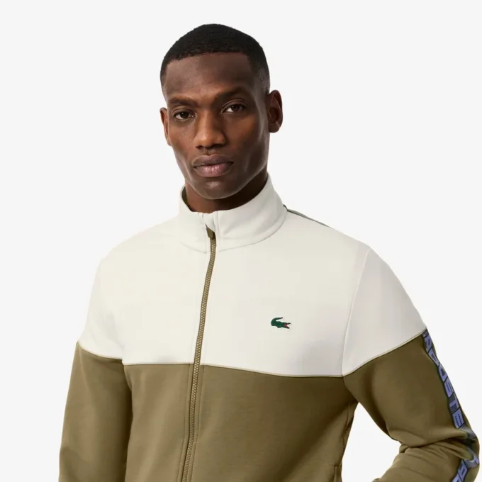 Heren tennis-Sweatshirt met rits en kleurblokken