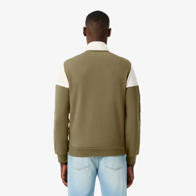 Heren tennis-Sweatshirt met rits en kleurblokken
