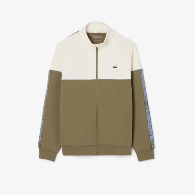 Heren tennis-Sweatshirt met rits en kleurblokken