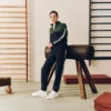 Heren tennis-Sweatshirt met rits en kleurblokken