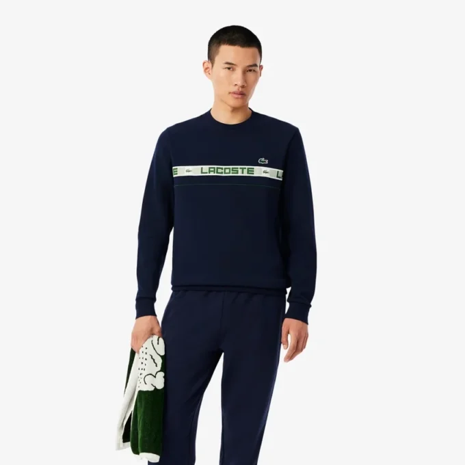 Heren-tennissweatshirt met merkstrepen