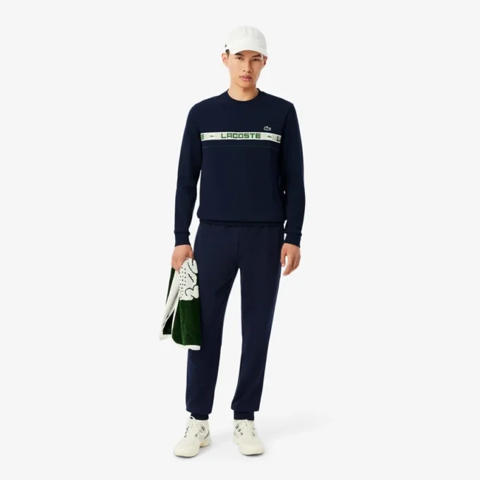 Heren-tennissweatshirt met merkstrepen