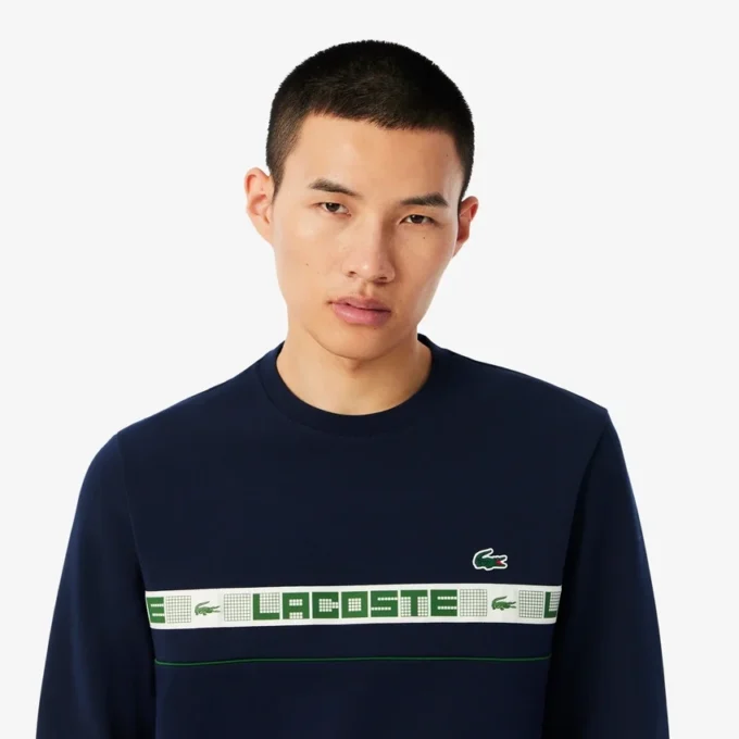 Heren-tennissweatshirt met merkstrepen