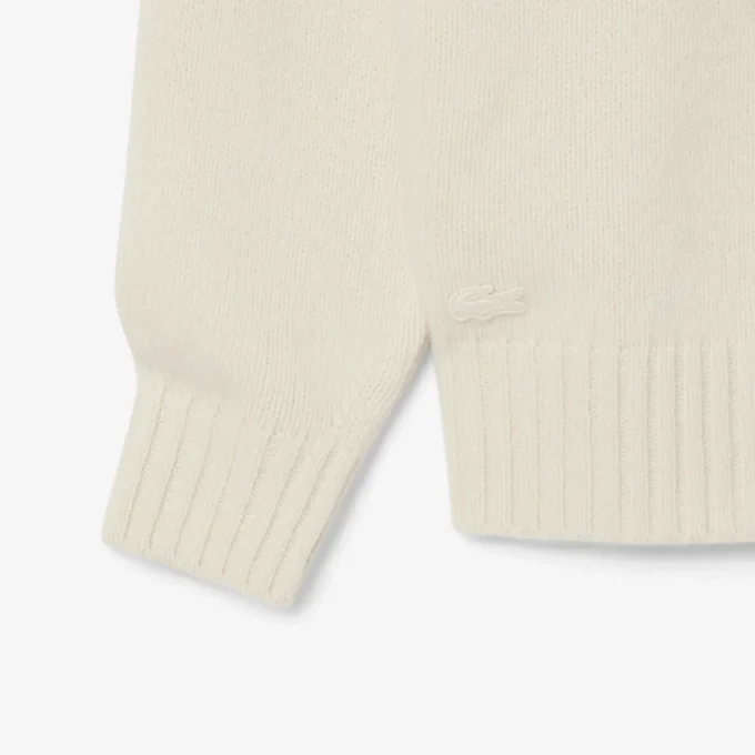 Heren trui van wol met intarsia-logo