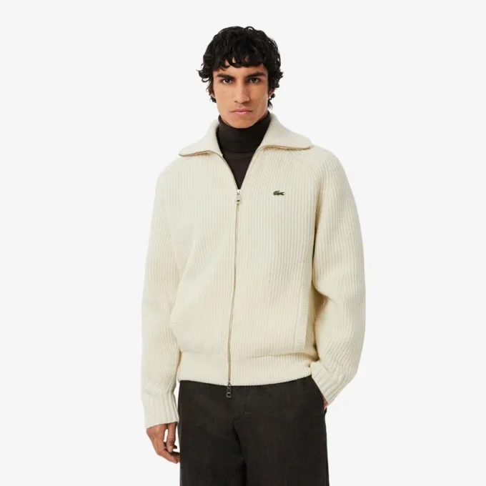 Heren wollen sweater met rits
