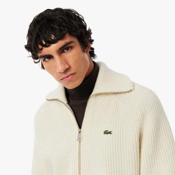 Heren wollen sweater met rits