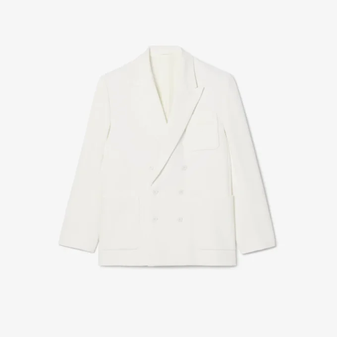 Herenblazer met dubbele rij knopen en geborduurd Heritage-embleem