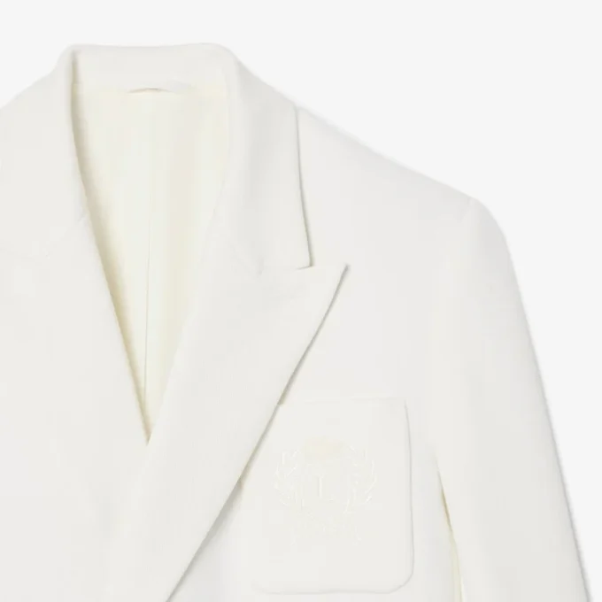 Herenblazer met dubbele rij knopen en geborduurd Heritage-embleem