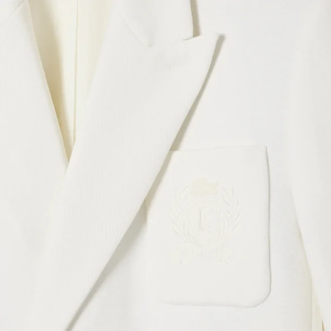 Herenblazer met dubbele rij knopen en geborduurd Heritage-embleem