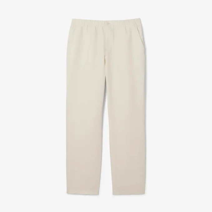 Herenbroek van linnen twill met normale pasvorm