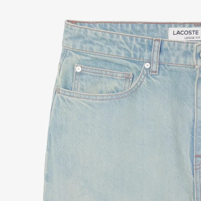 Herenjeans met rechte pasvorm en landschapsmotief