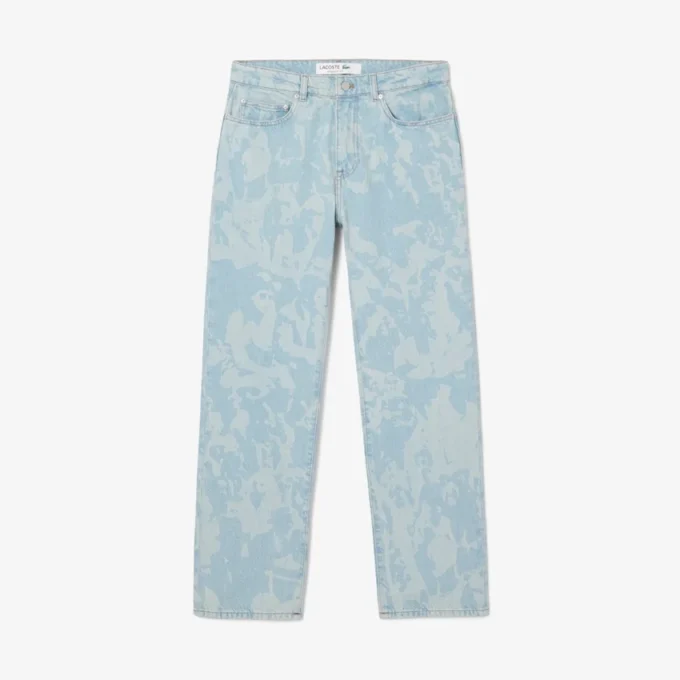 Herenjeans met rechte pasvorm en printmotief