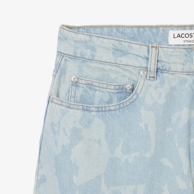 Herenjeans met rechte pasvorm en printmotief