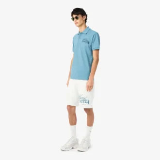 Herenkatoenen fleece-short met grafische print