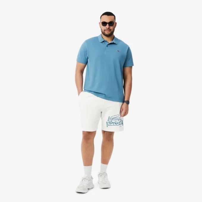 Herenkatoenen fleece-short met grafische print