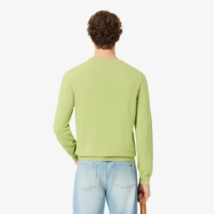 Herenkatoenen trui met ronde hals